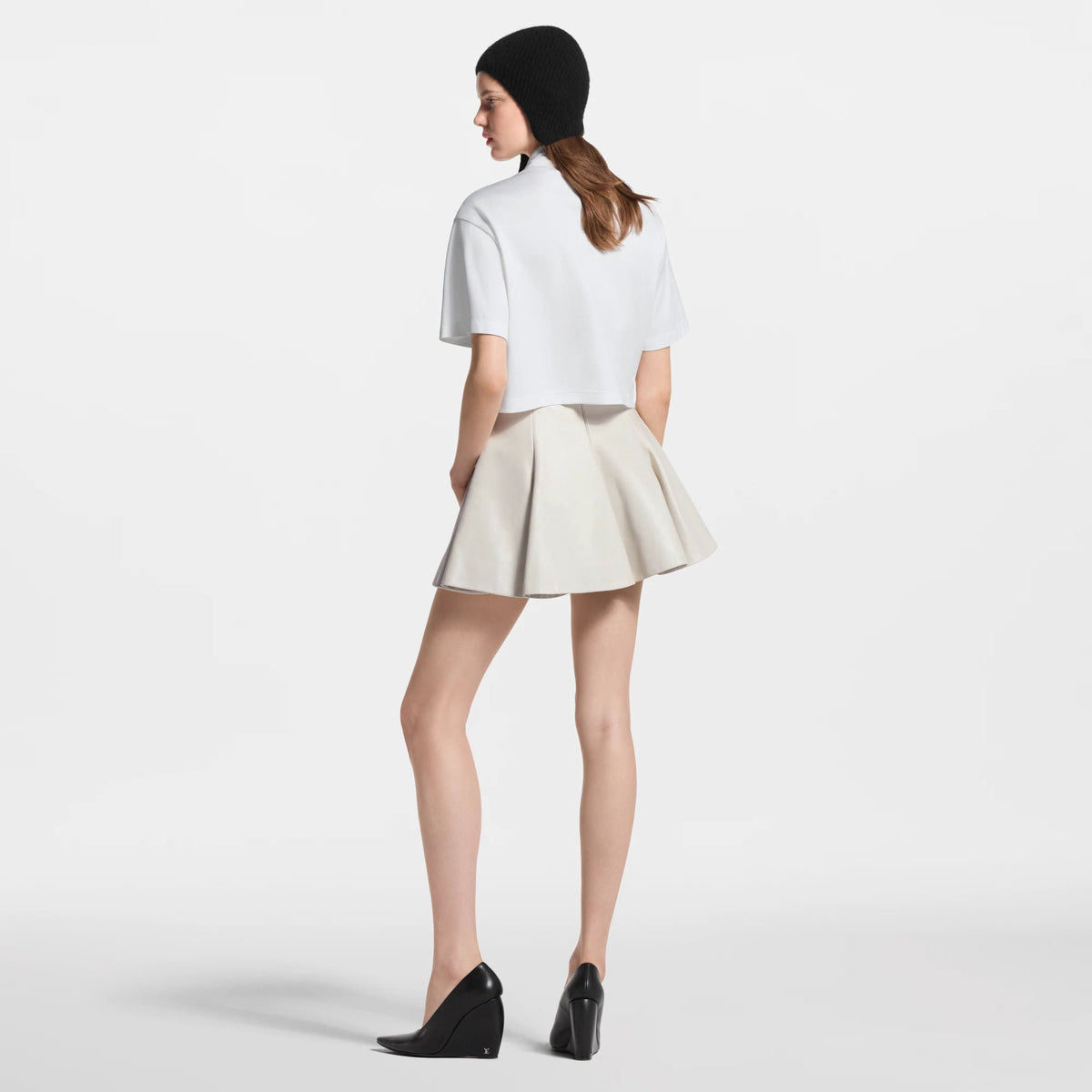 Women's Gathered Ruffle Crop Top
