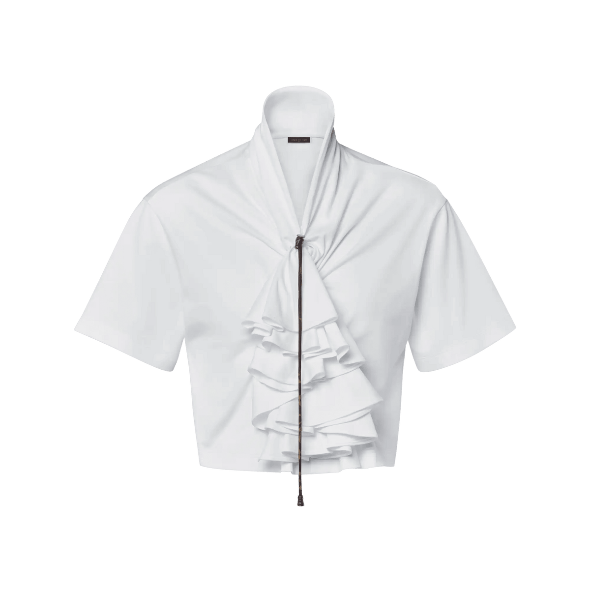 Women's Gathered Ruffle Crop Top
