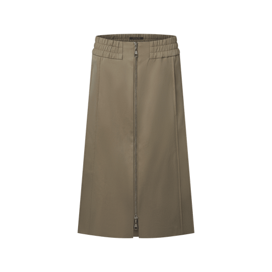 Women's Zipper Front Midi Skirt