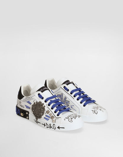 Portofino Men's Calfskin Sneakers with Patch Multicolor