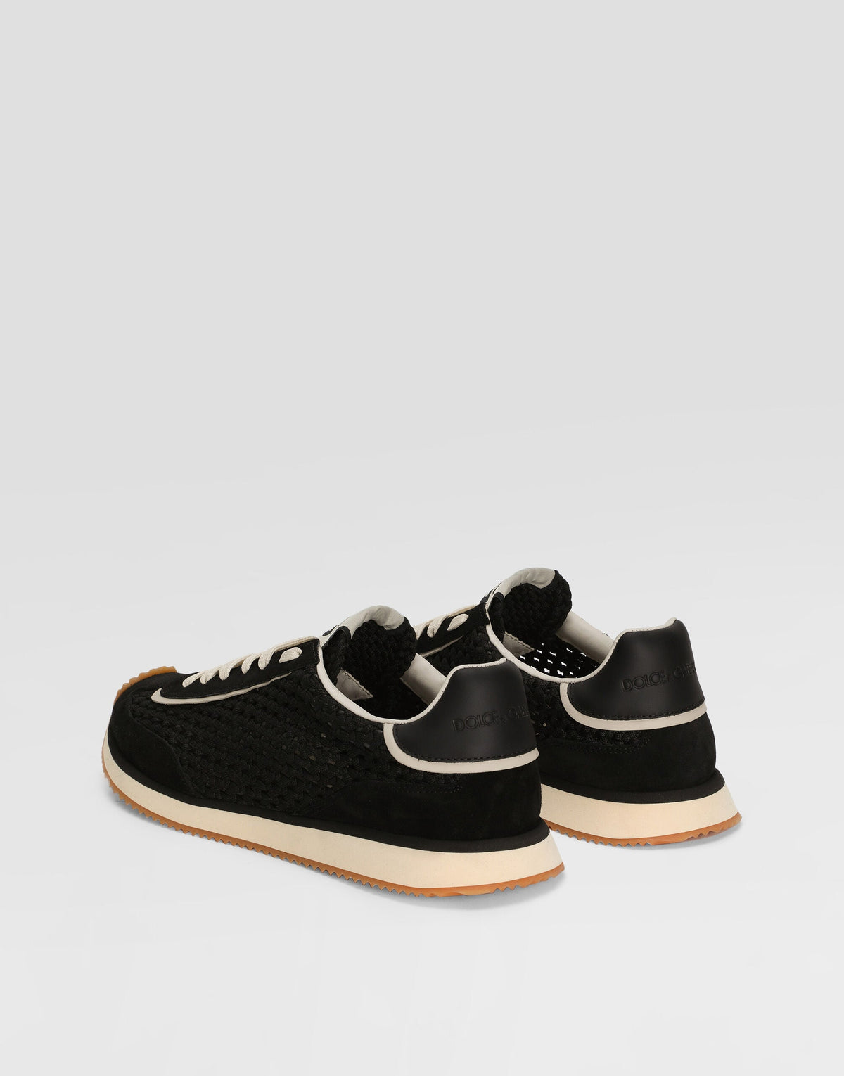 Men's DG Cushion Mixed-Material Italian Sneakers Black