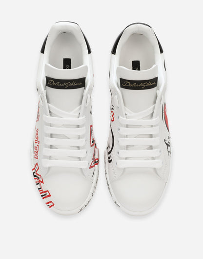 Portofino Cuore Men's Calfskin Nappa Leather Sneakers Multicolor