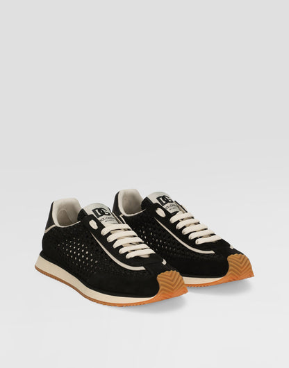 Men's DG Cushion Mixed-Material Italian Sneakers Black