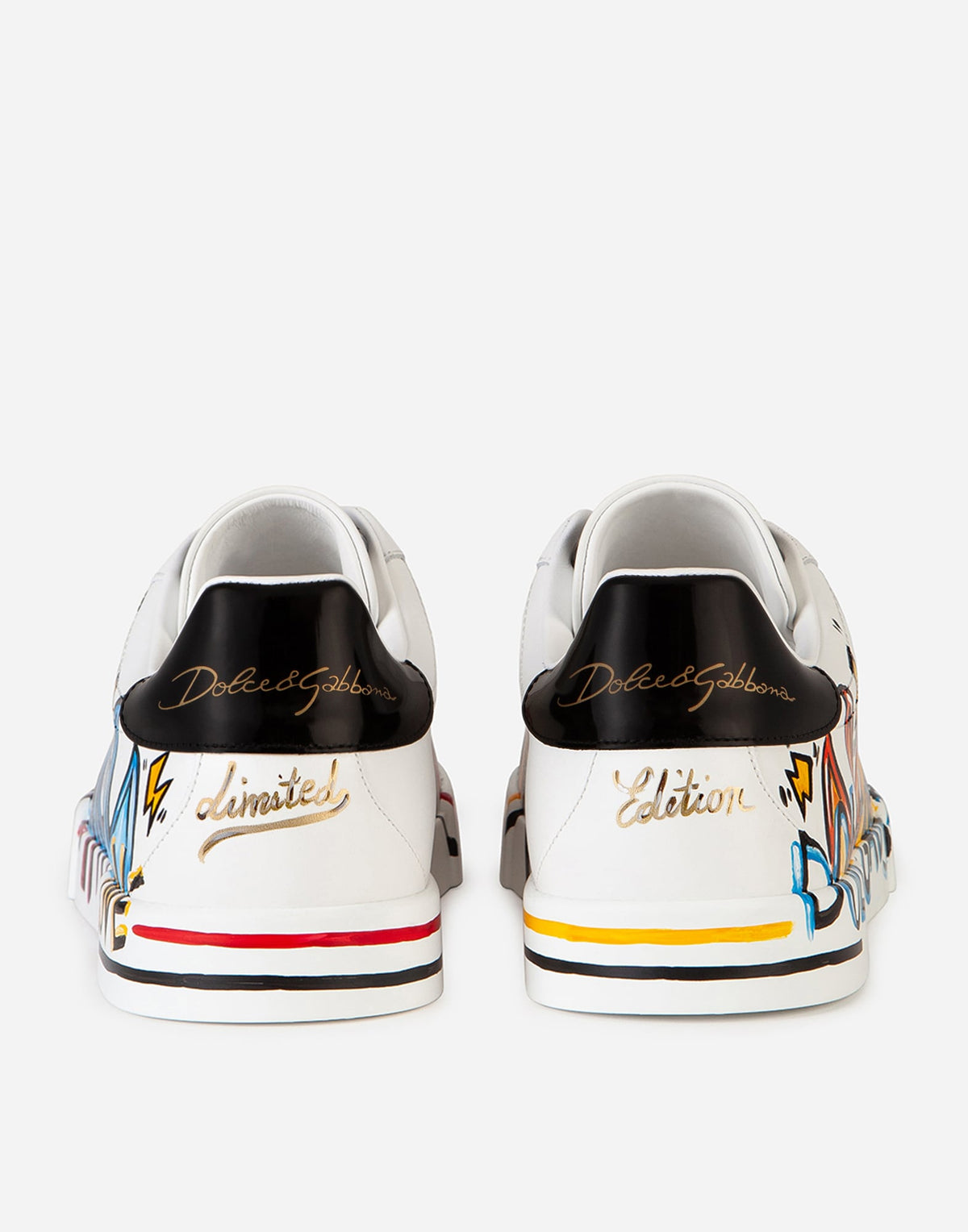 DGLimited Portofino Men's Hand-Painted Calfskin Sneakers White