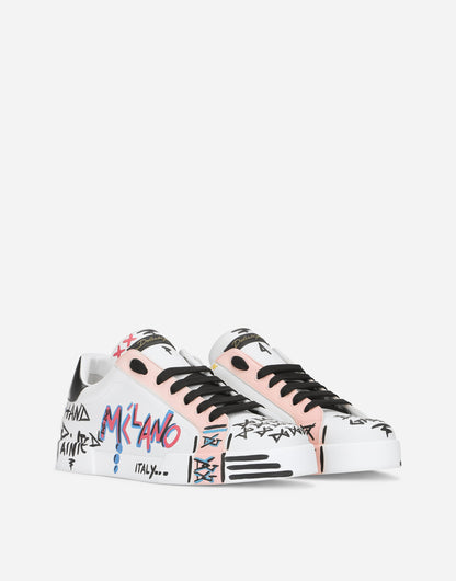 Men's Portofino Limited Edition Sneakers Hand-Painted Calfskin Multicolor
