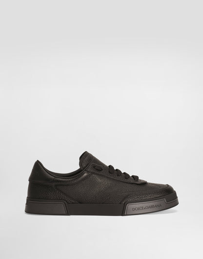 Men's Portofino Yacht Tumbled Calfskin Lace-Up Sneakers Black