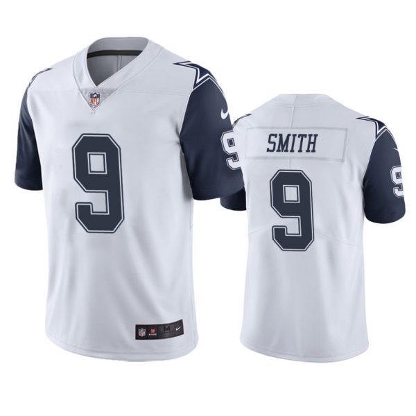 Custom Men’s #9 Jaylon Smith Dallas Cowboys White Color Rush Limited Jersey Stitched