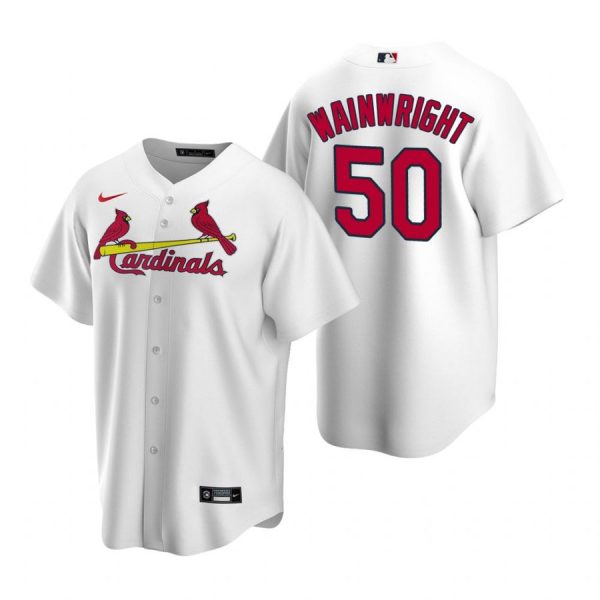 Custom Men’s Adam Wainwright St. Louis Cardinals Cool Base Jersey Cream White