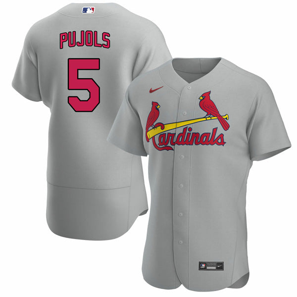 Custom Men’s St. Louis Cardinals Albert Pujols Stitched Jersey – Gray