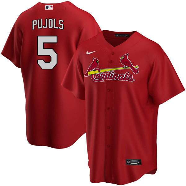 Custom Men’s St. Louis Cardinals Albert Pujols Stitched Jersey Replica – Red