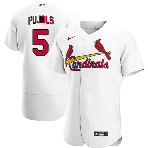 Custom Men’s St. Louis Cardinals Albert Pujols Stitched Jersey – White