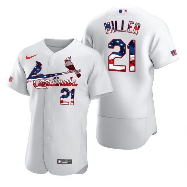 Custom Men’s Andrew Miller St. Louis Cardinals Flex Base Jersey Light Blue White Stars