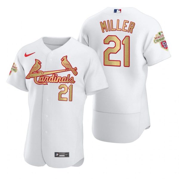 Custom Men’s Andrew Miller St. Louis Cardinals Flex Base Jersey Light Blue White WS