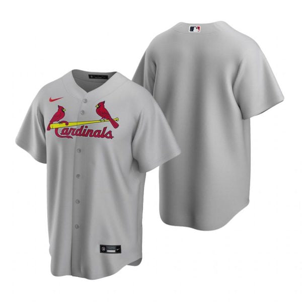 Custom Men’s Blank St. Louis Cardinals Cool Base Jersey White Gray