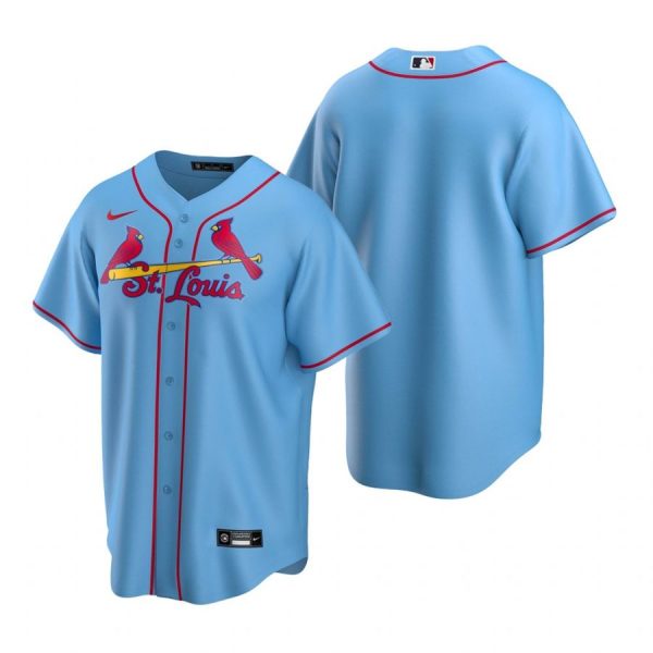 Custom Men’s Blank St. Louis Cardinals Cool Base Jersey White Light Blue