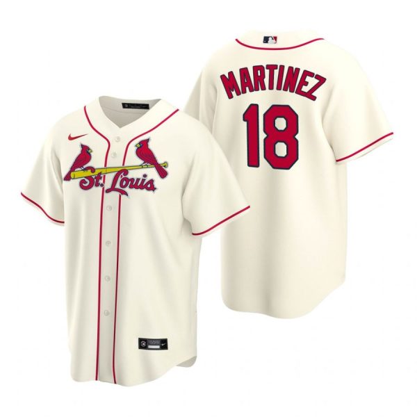 Custom Men’s Carlos Martinez St. Louis Cardinals Cool Base Jersey Cream Cream