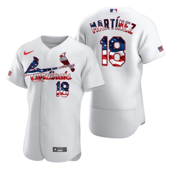 Custom Men’s Carlos Martinez St. Louis Cardinals Flex Base Jersey Cream White Stars