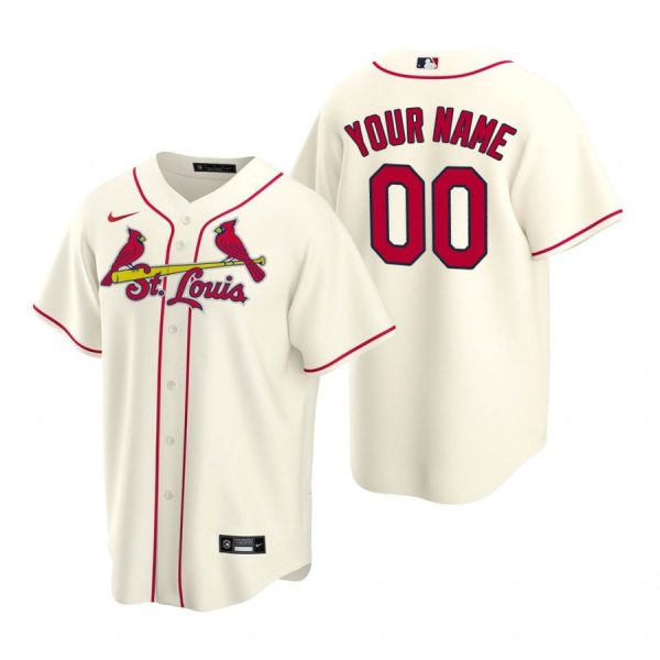 Custom Men’s Custom St. Louis Cardinals Cool Base Jersey Light Blue Cream