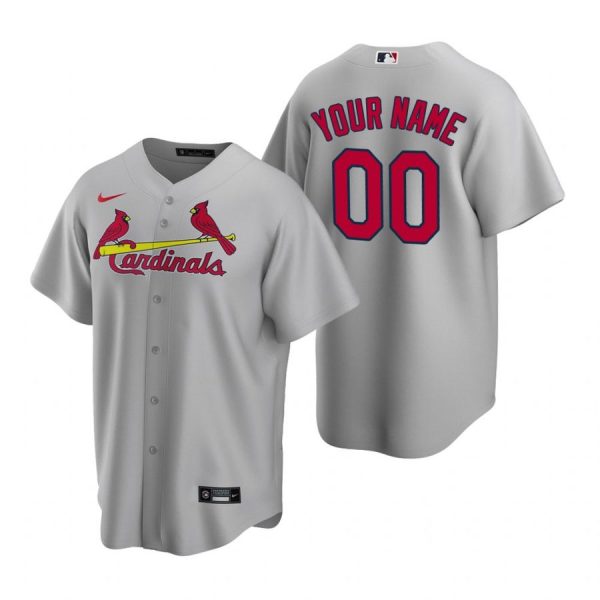 Custom Men’s Custom St. Louis Cardinals Cool Base Jersey Light Blue Gray