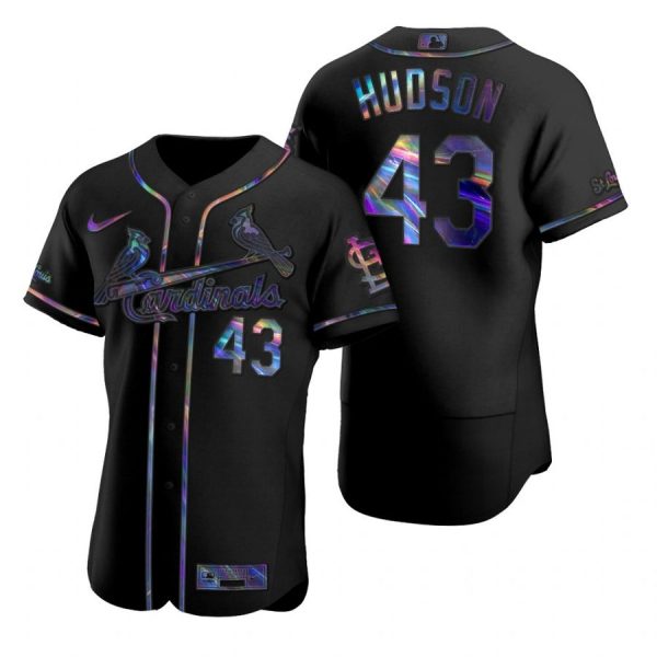 Custom Men’s Dakota Hudson St. Louis Cardinals Flex Base Jersey Cream Black Holographic