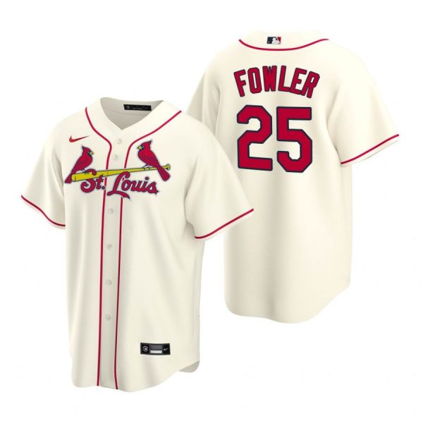 Custom Men’s Dexter Fowler St. Louis Cardinals Cool Base Jersey Gray Cream
