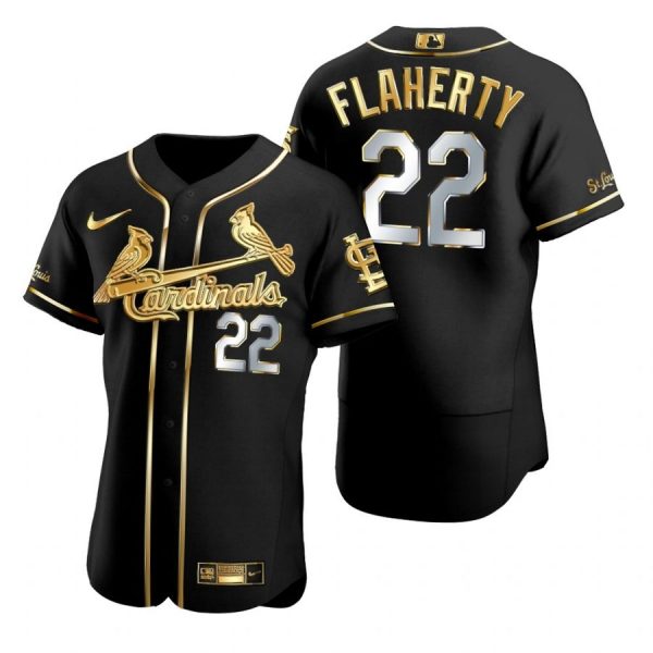 Custom Men’s Jack Flaherty St. Louis Cardinals Flex Base Jersey White Stars Black Golden