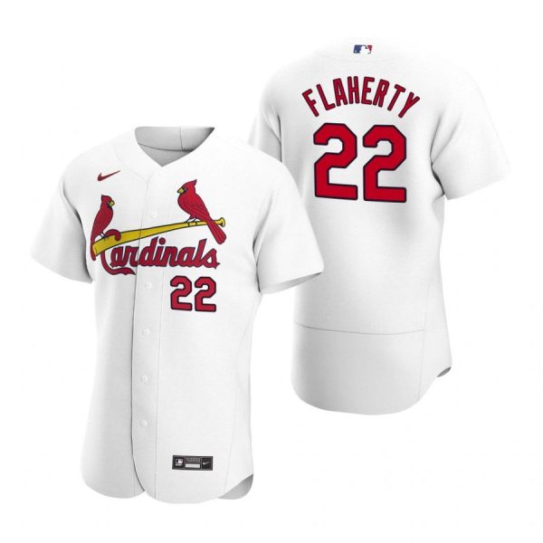 Custom Men’s Jack Flaherty St. Louis Cardinals Flex Base Jersey White Stars White