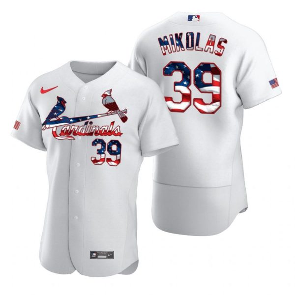 Custom Men’s Miles Mikolas St. Louis Cardinals Flex Base Jersey Black Holographic White Stars