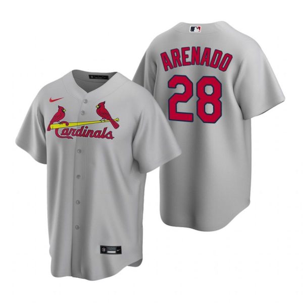 Custom Men’s Nolan Arenado St. Louis Cardinals Cool Base Jersey Light Blue Gray