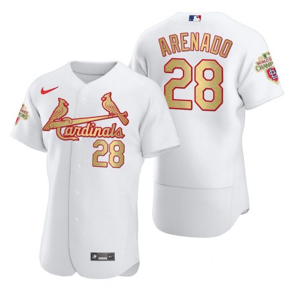 Custom Men’s Nolan Arenado St. Louis Cardinals Flex Base Jersey Light Blue White WS