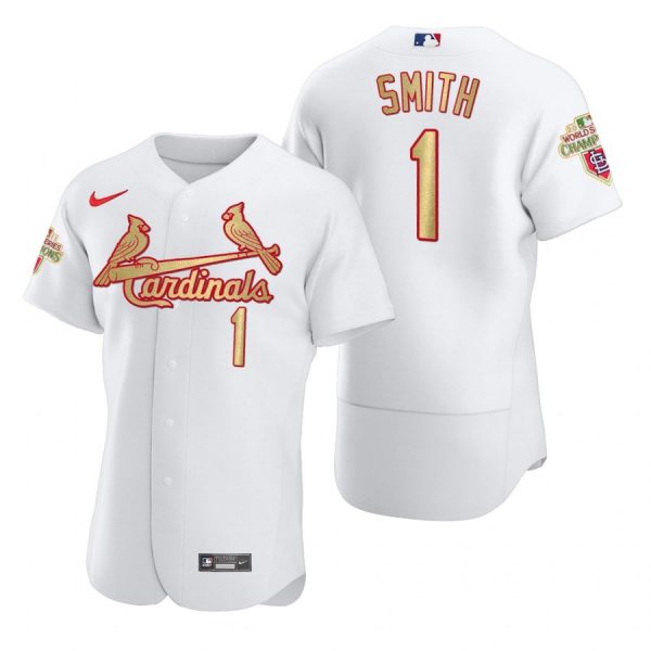 Custom Men’s Ozzie Smith St. Louis Cardinals Flex Base Jersey Light Blue White WS