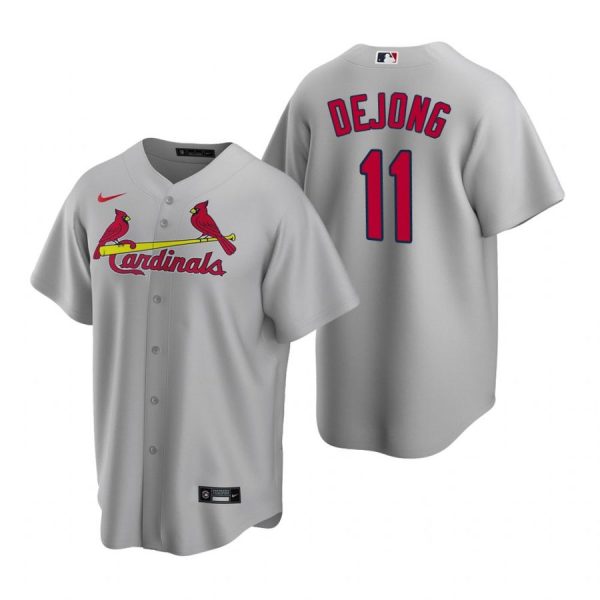 Custom Men’s Paul Dejong St. Louis Cardinals Cool Base Jersey Red Gray