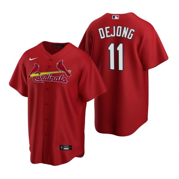 Custom Men’s Paul Dejong St. Louis Cardinals Cool Base Jersey Red Red