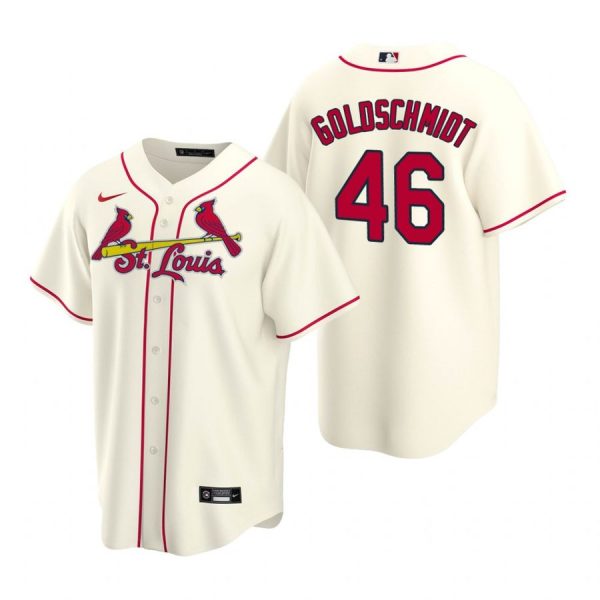 Custom Men’s Paul Goldschmidt St. Louis Cardinals Cool Base Jersey Cream Cream