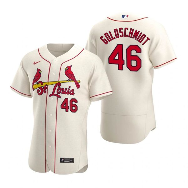 Custom Men’s Paul Goldschmidt St. Louis Cardinals Flex Base Jersey Black Golden Cream