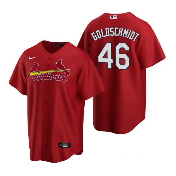 Custom Men’s Paul Goldschmidt St. Louis Cardinals Cool Base Jersey Cream Red