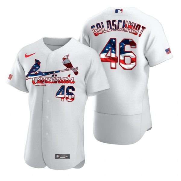 Custom Men’s Paul Goldschmidt St. Louis Cardinals Flex Base Jersey Black Golden White Stars