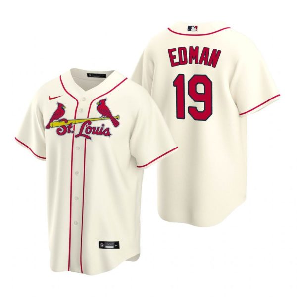 Custom Men’s Tommy Edman St. Louis Cardinals Cool Base Jersey White Cream