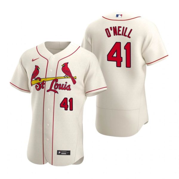 Custom Men’s Tyler O’Neill St. Louis Cardinals Flex Base Jersey White WS Cream