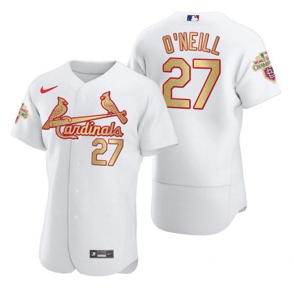 Custom Men’s Tyler O’Neill St. Louis Cardinals Flex Base Jersey White WS White WS