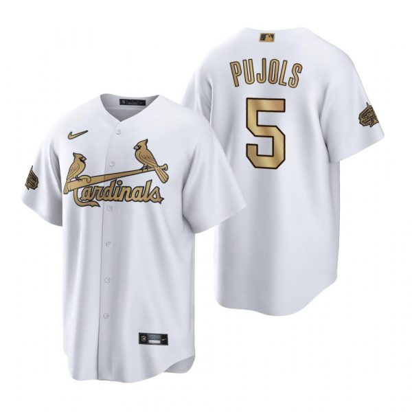 Custom Men’s Cool Base Albert Pujols St. Louis Cardinals 2022 MLB All-Star Game White Stitched Jersey