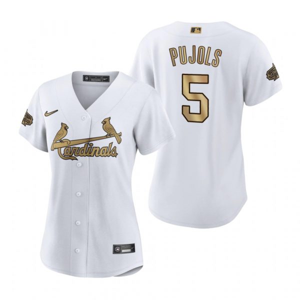 Custom Women’s Albert Pujols St. Louis Cardinals 2022 MLB All-Star Game White Stitched Jersey