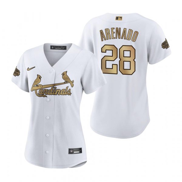 Custom Women’s Nolan Arenado St. Louis Cardinals 2022 MLB All-Star Game White Stitched Jersey