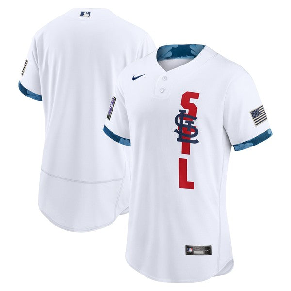 Custom Men’s – Flex Base St. Louis Cardinals 2021 MLB All-Star White Jersey Worn In-Game – Stitched