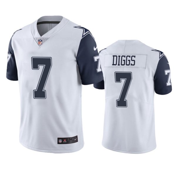 Custom Men’s #7 Trevon Diggs Dallas Cowboys White Color Rush Limited Jersey Stitched