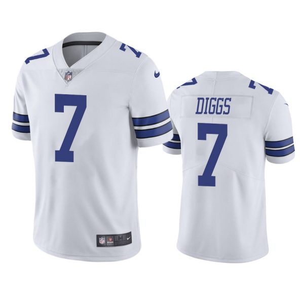 Custom Men’s #7 Trevon Diggs Dallas Cowboys Vapor Limited Jersey Stitched White
