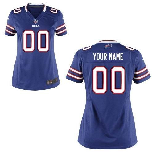 Custom women’s buffalo bills customized game team blue jerseys